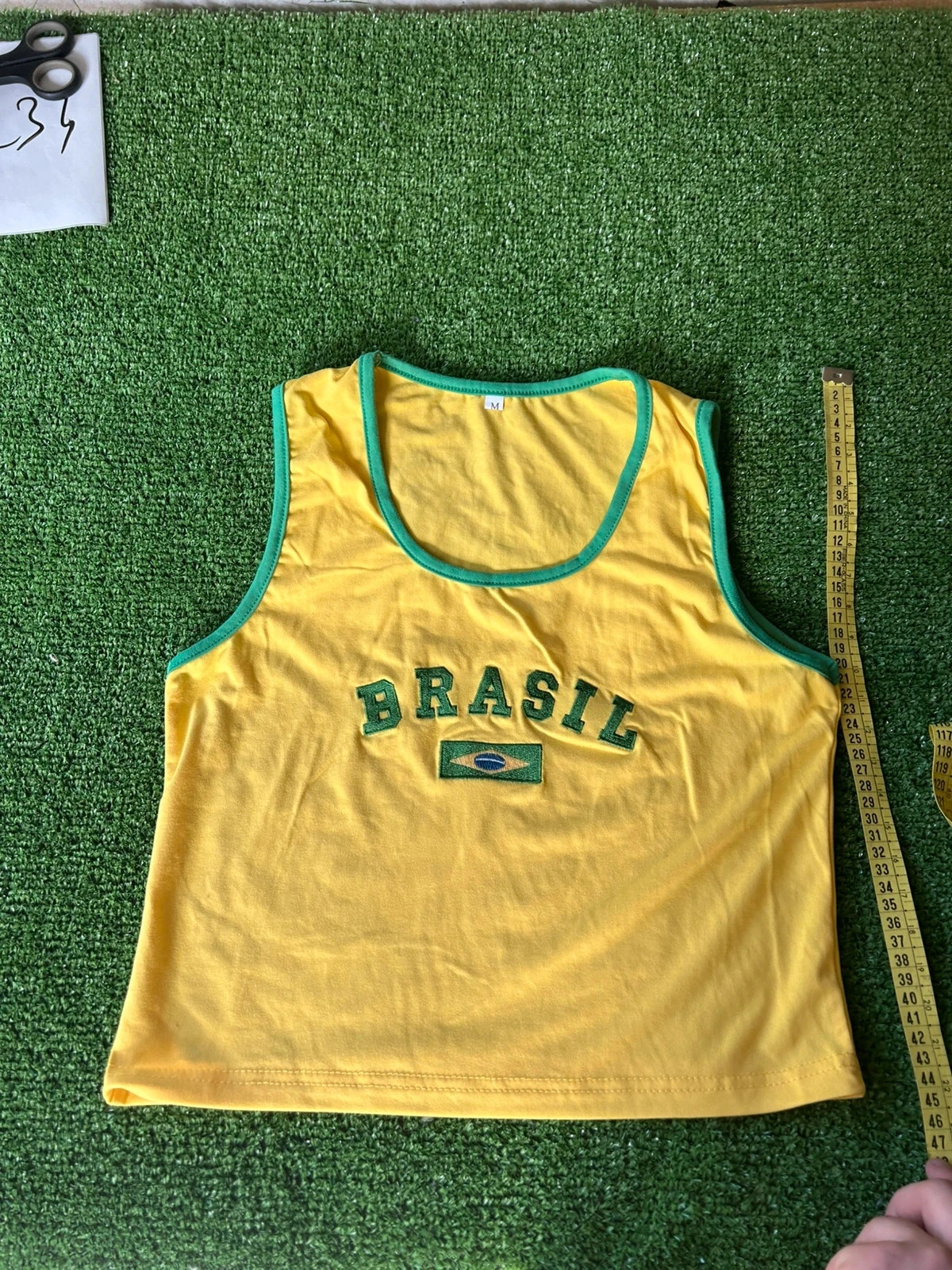Débardeur jaune vert floqué brazil